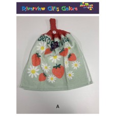 Crochet Top Hand Towel / Tea Towel - Berry Good Vibes